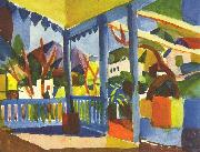 August Macke Terrasse des Landhauses in St. Germain USA oil painting artist